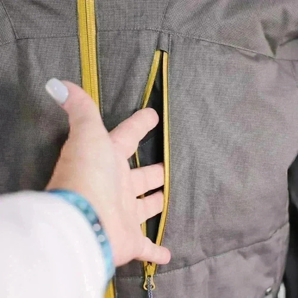 Mammut Size S Down filled Grey/yellow zip off snow skirt pockets ski jacket - Picture 6 of 16